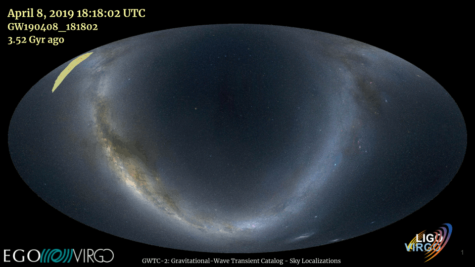 localizzazione degli eventi analizzati da Ligo_Virgo e inclusi nel catalogo - Fonte: Ego