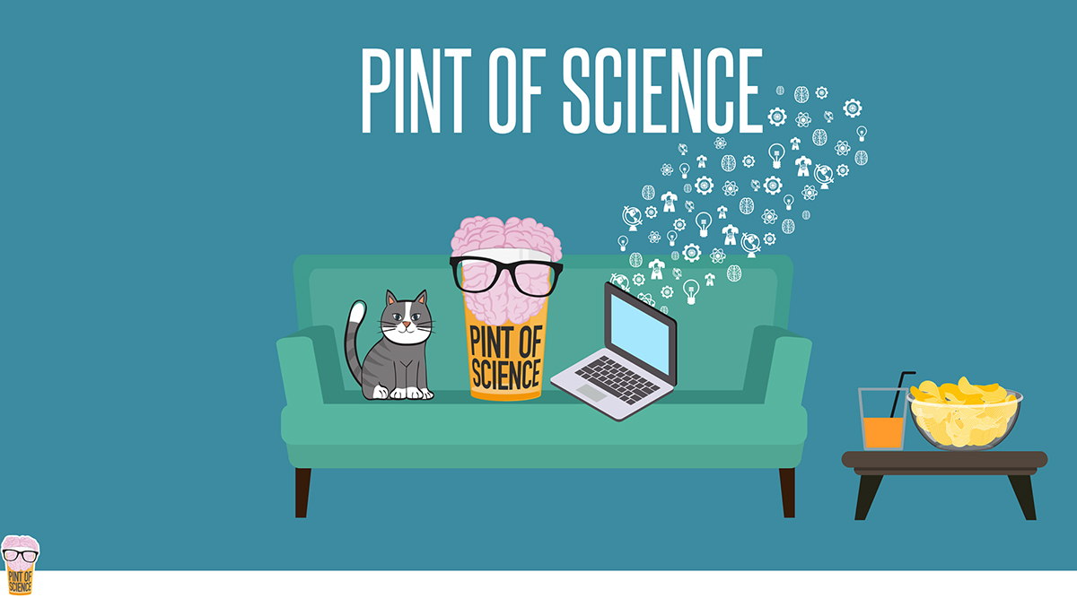 Immagine di Pint of science 2021: una birra e la scienza sul divano di casa.