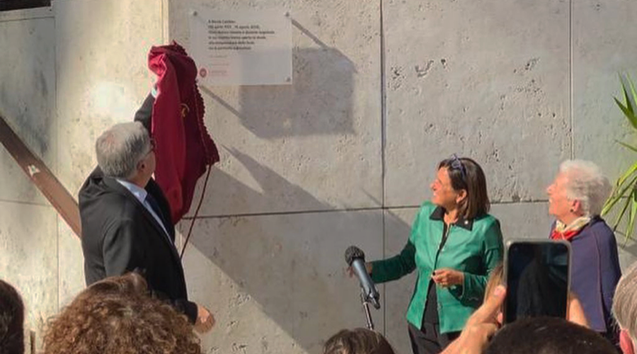 Targa Sapienza Roma perr celebrare Nicola Cabibbo