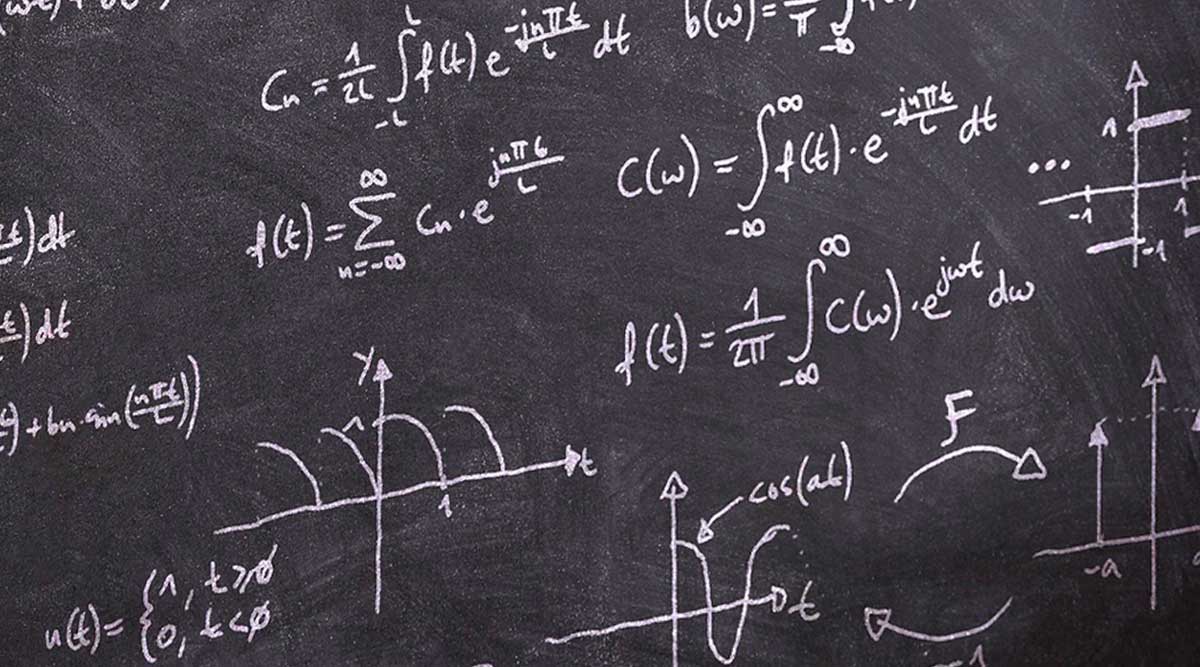 immagine per il certamen al liceo Leonardo da Vinci di Maglie, una lavagna con dei conti